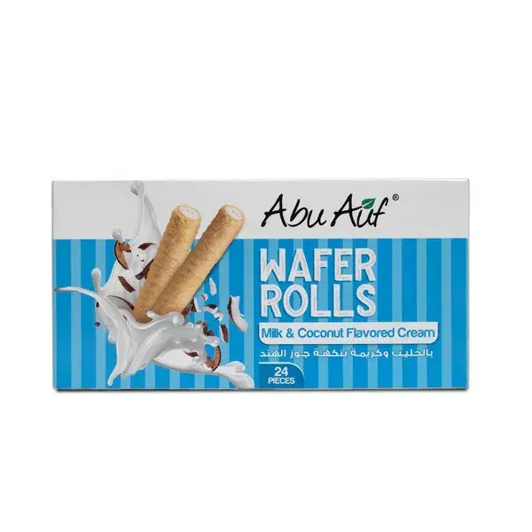 Wafer Rolls Milk & Coconut - 24 Pieces