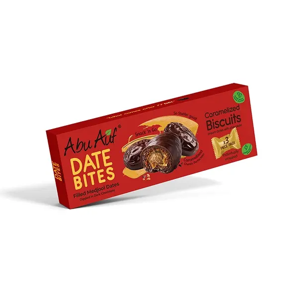 Medjool dates coated chocolate filled caramelized biscuits  - 3 Pieces